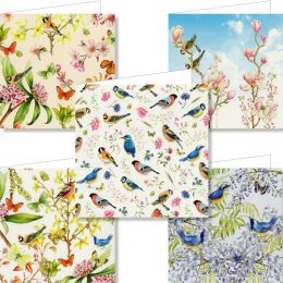Vogels, vlinders en bloemen wallet wenskaarten-0