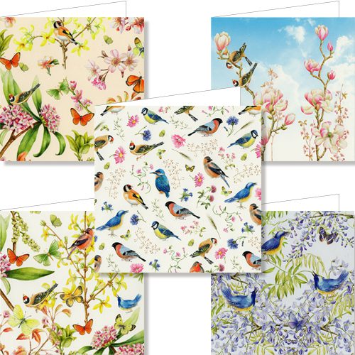 Vogels, vlinders en bloemen wallet wenskaarten-0