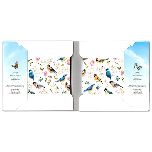 Janneke Brinkman Vogels, vlinders en bloemen wallet wenskaarten-444