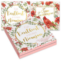Janneke Brinkman kerstkaartenmapje BLOEMENKRANS AMARYLLIS / BLOEMENKRANS PAARS