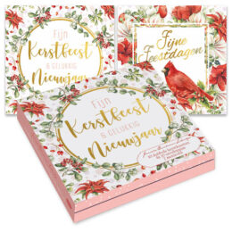 Janneke Brinkman kerstkaartenmapje BLOEMENKRANS AMARYLLIS / BLOEMENKRANS PAARS