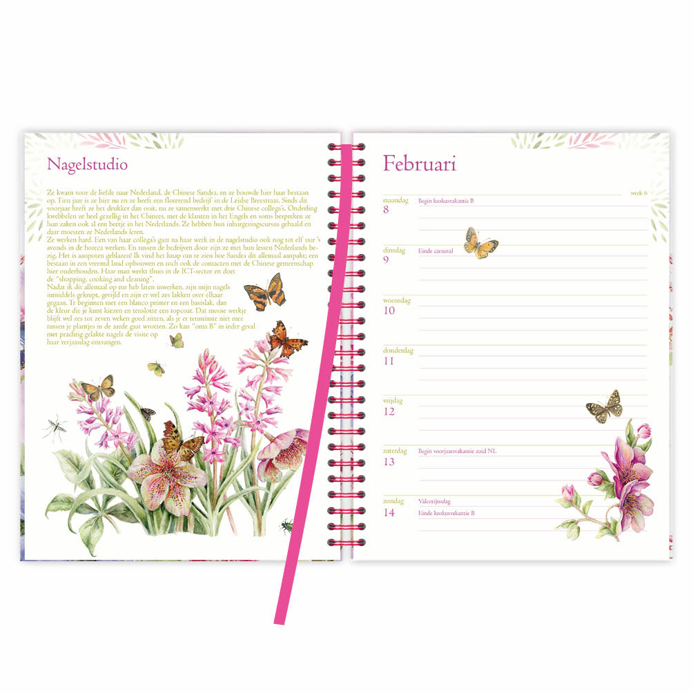 Janneke Brinkman bureau-agenda Hibiscus 2027 - formaat 18x23cm - Afbeelding 2