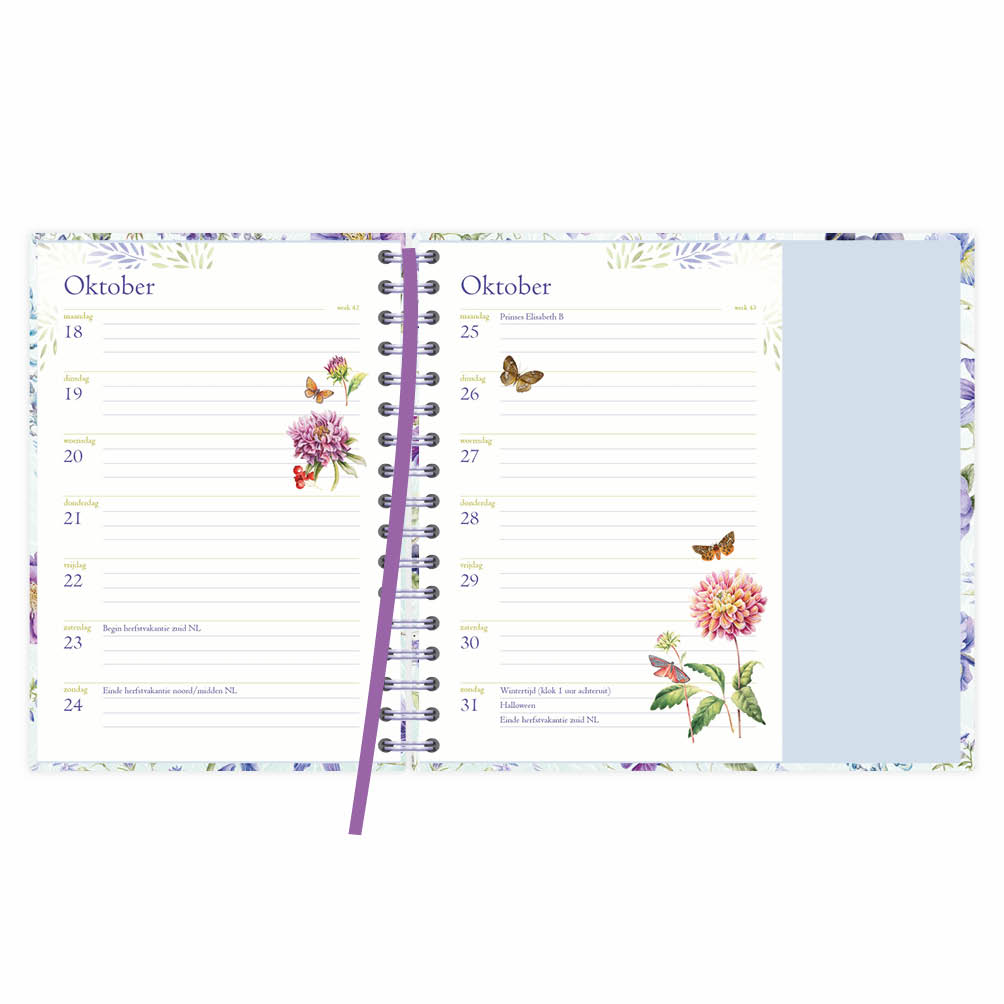 Janneke Brinkman spiraalagenda (luxe) Blauwe Bloemen 2027 - Afbeelding 2