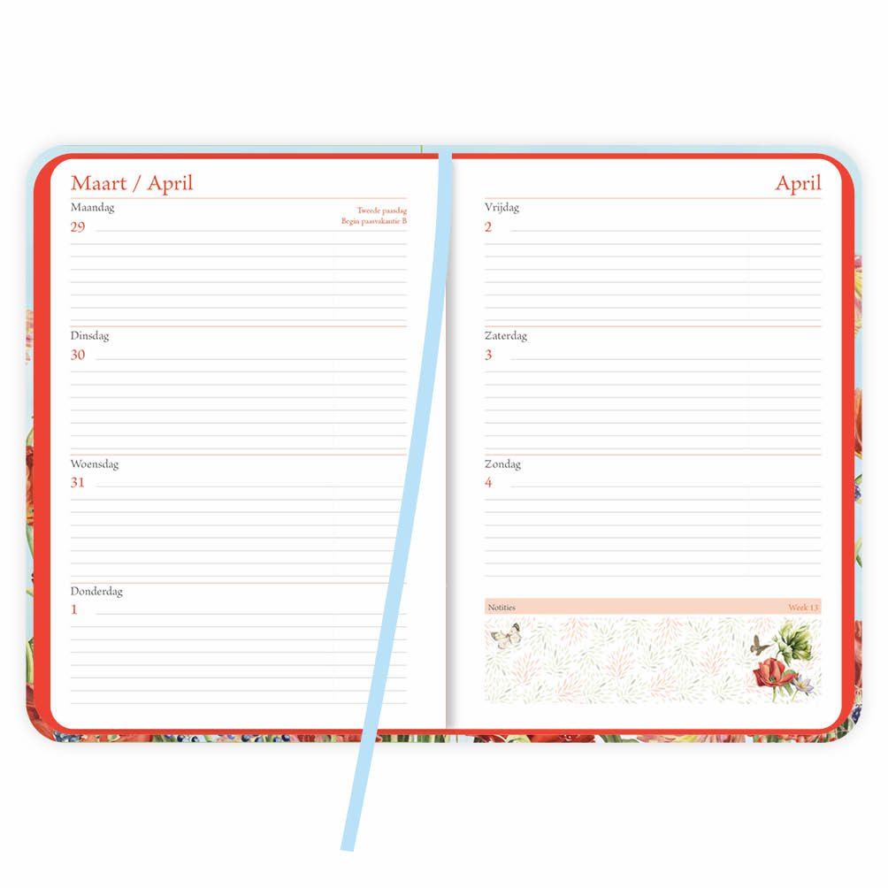 Janneke Brinkman weekagenda Tulpen Retro 2027- formaat 13 x 18cm - Afbeelding 2